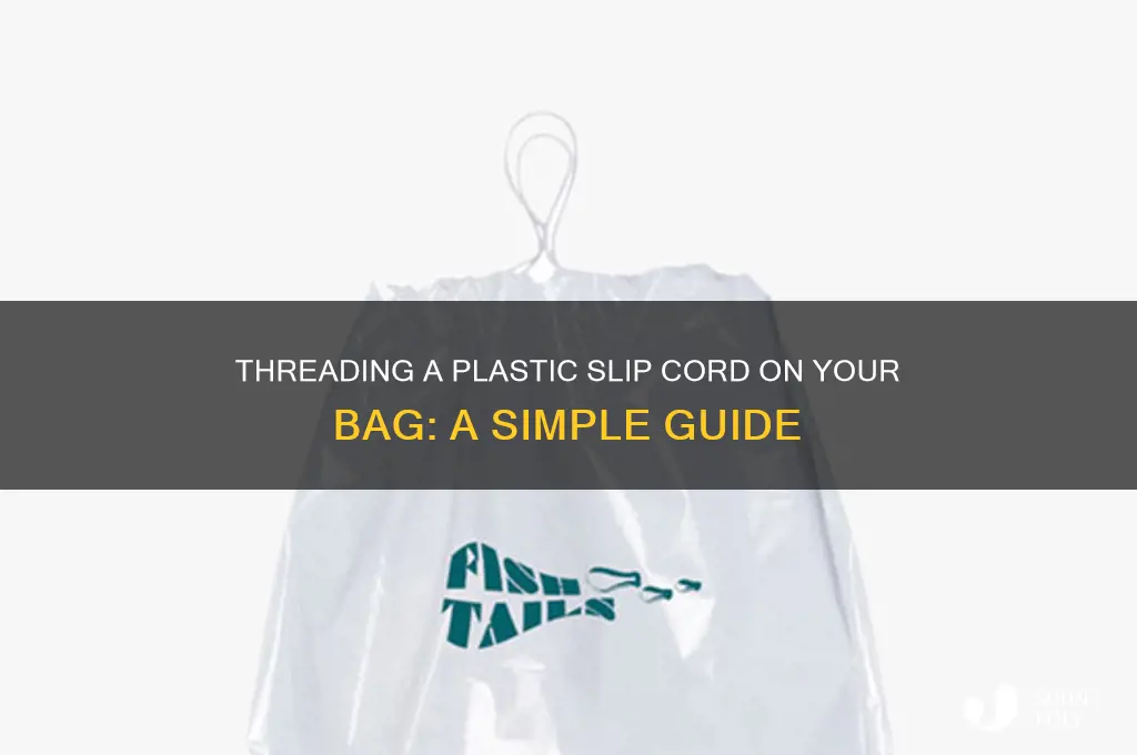 how to thread a plastic slip cord on a bag