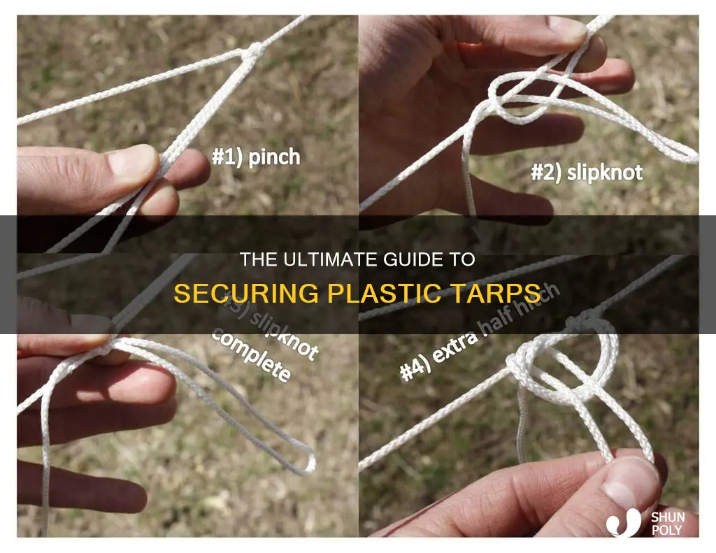 how to tie down plastic tarp