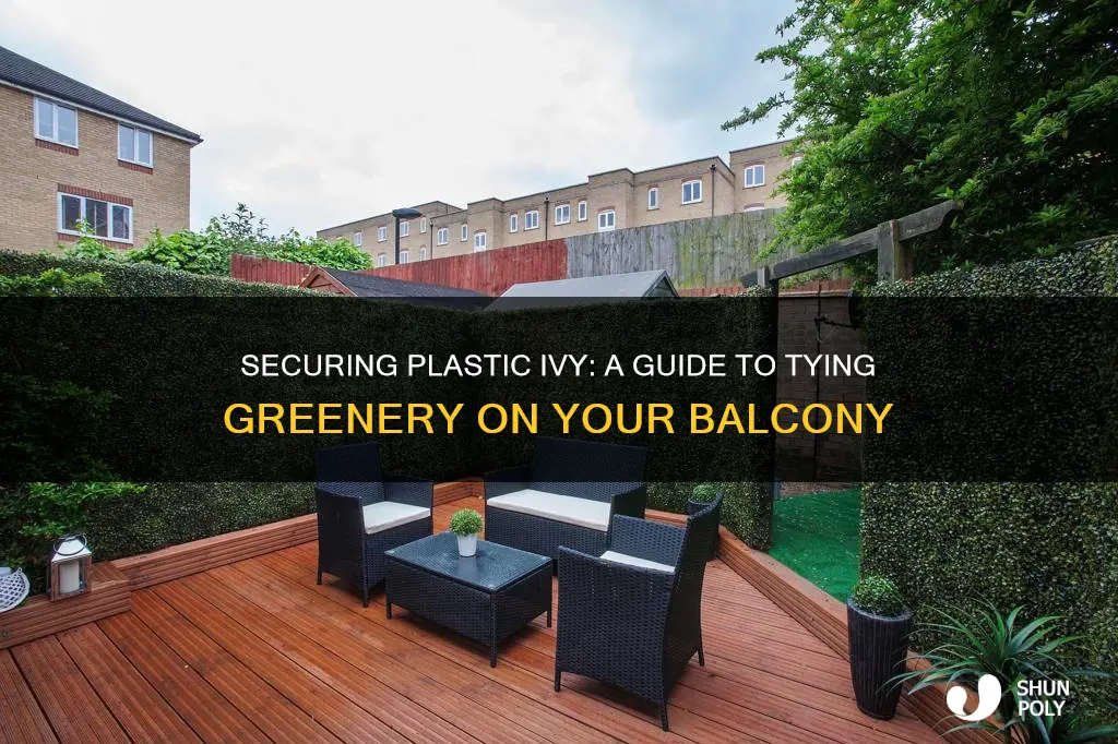 how to tie plastic ivy in balcony