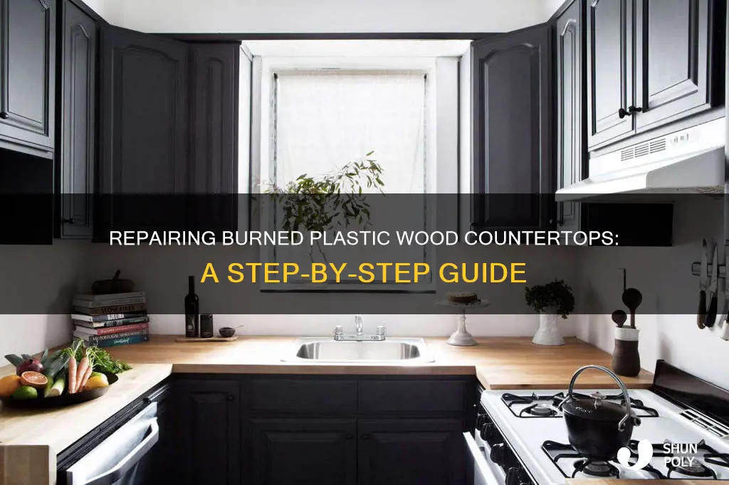 how to treat burned plastic wood countertop