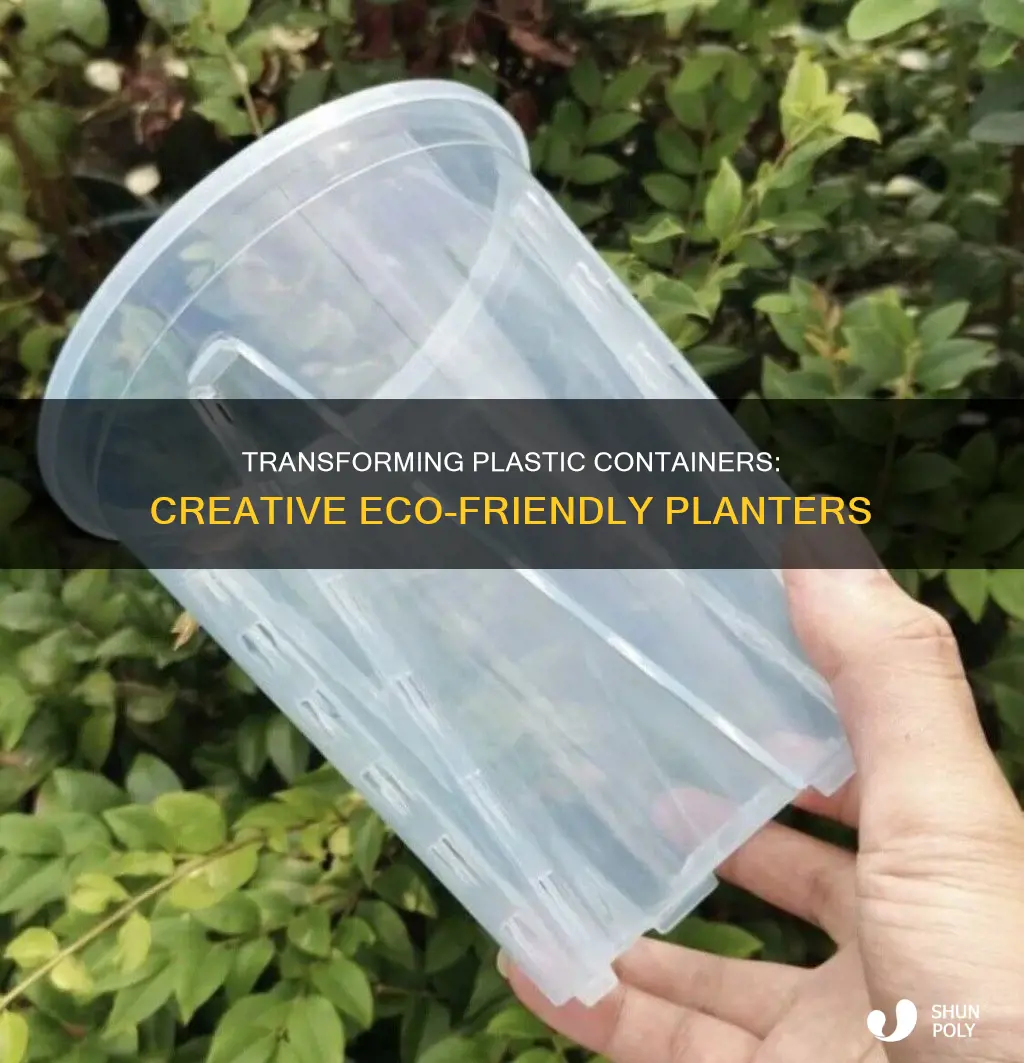 how to turn plastic containers into planters