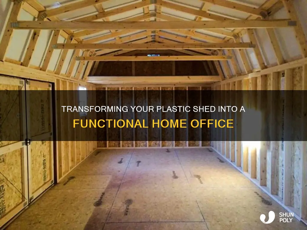 how to turn plastic shed into office