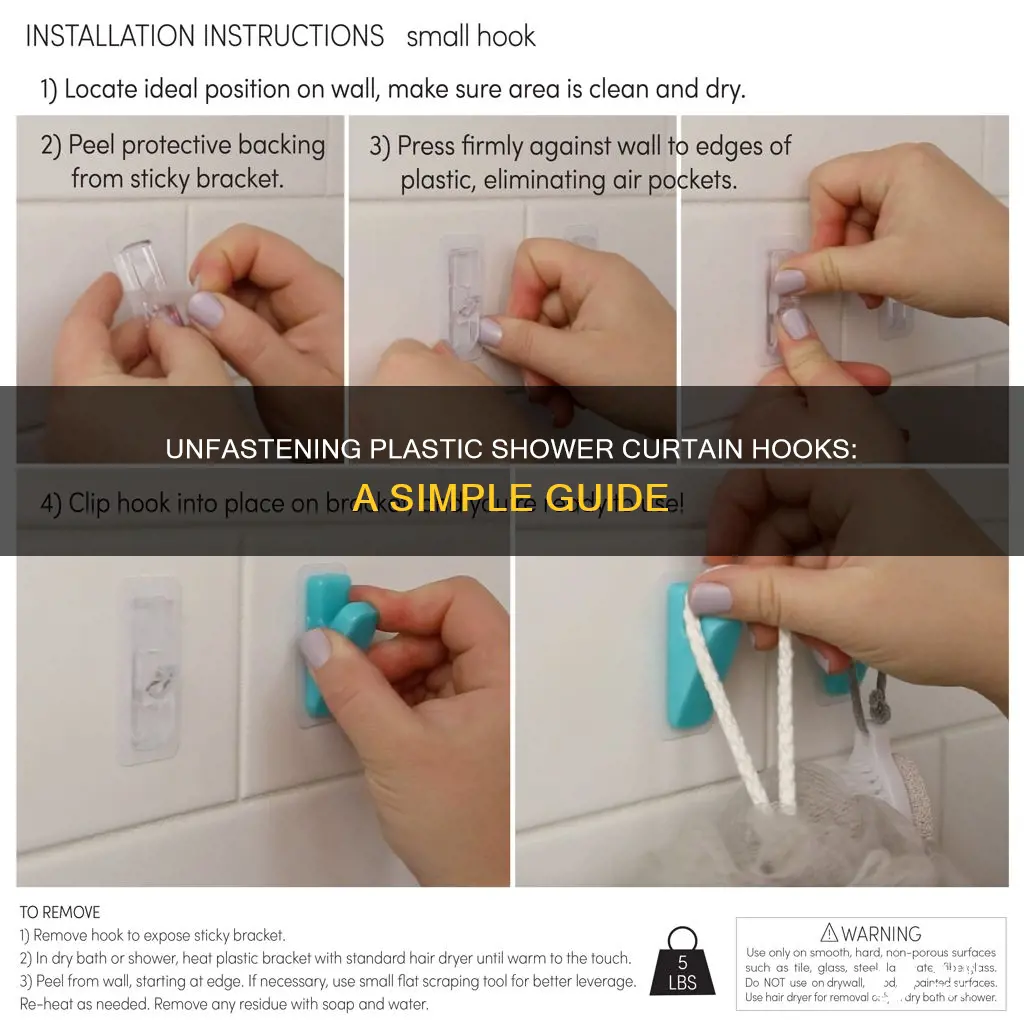 how to unhook plastic shower curtain hooks
