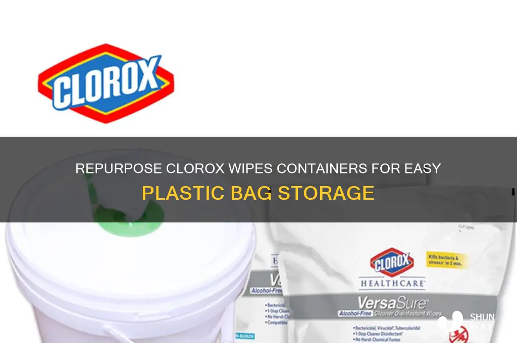 how to use a clorox wipes container for plastic bags
