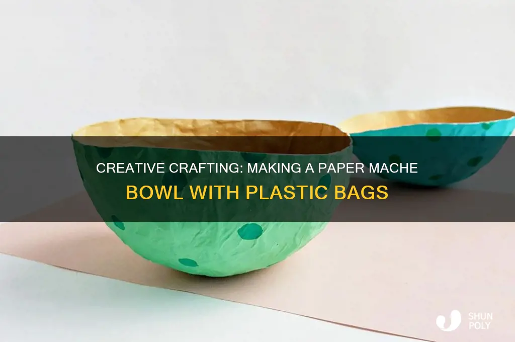 how to use a plastic bag for paper mache bowl
