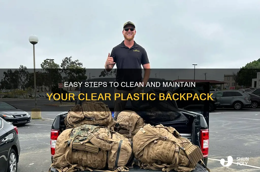 how to wash a clear plastic backpacks