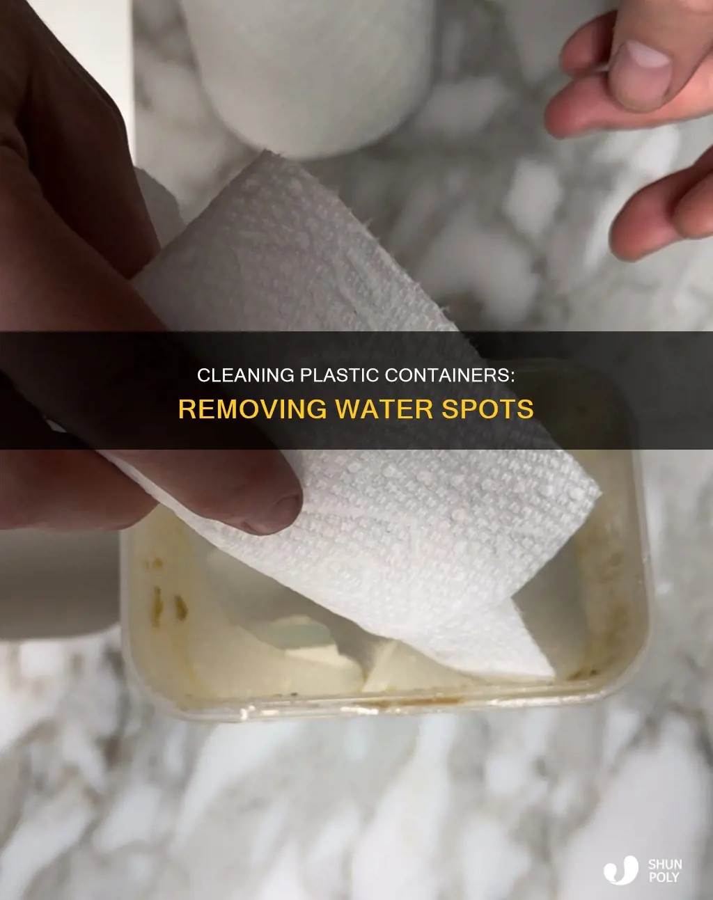 how to wash water spots off plastic containers