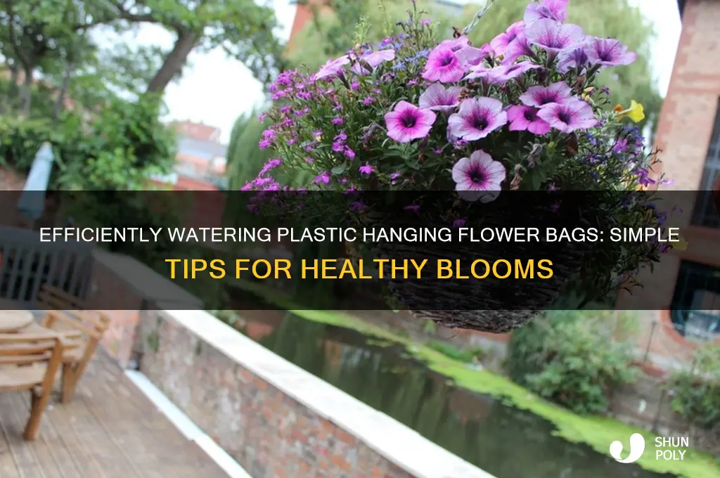 how to water feed plastic hanging flower bags
