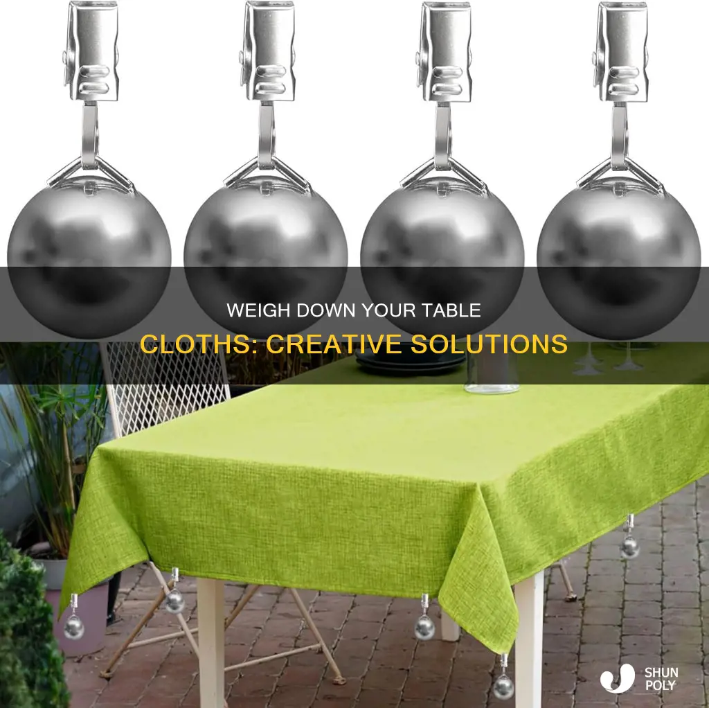 how to weight plastic table cloths down