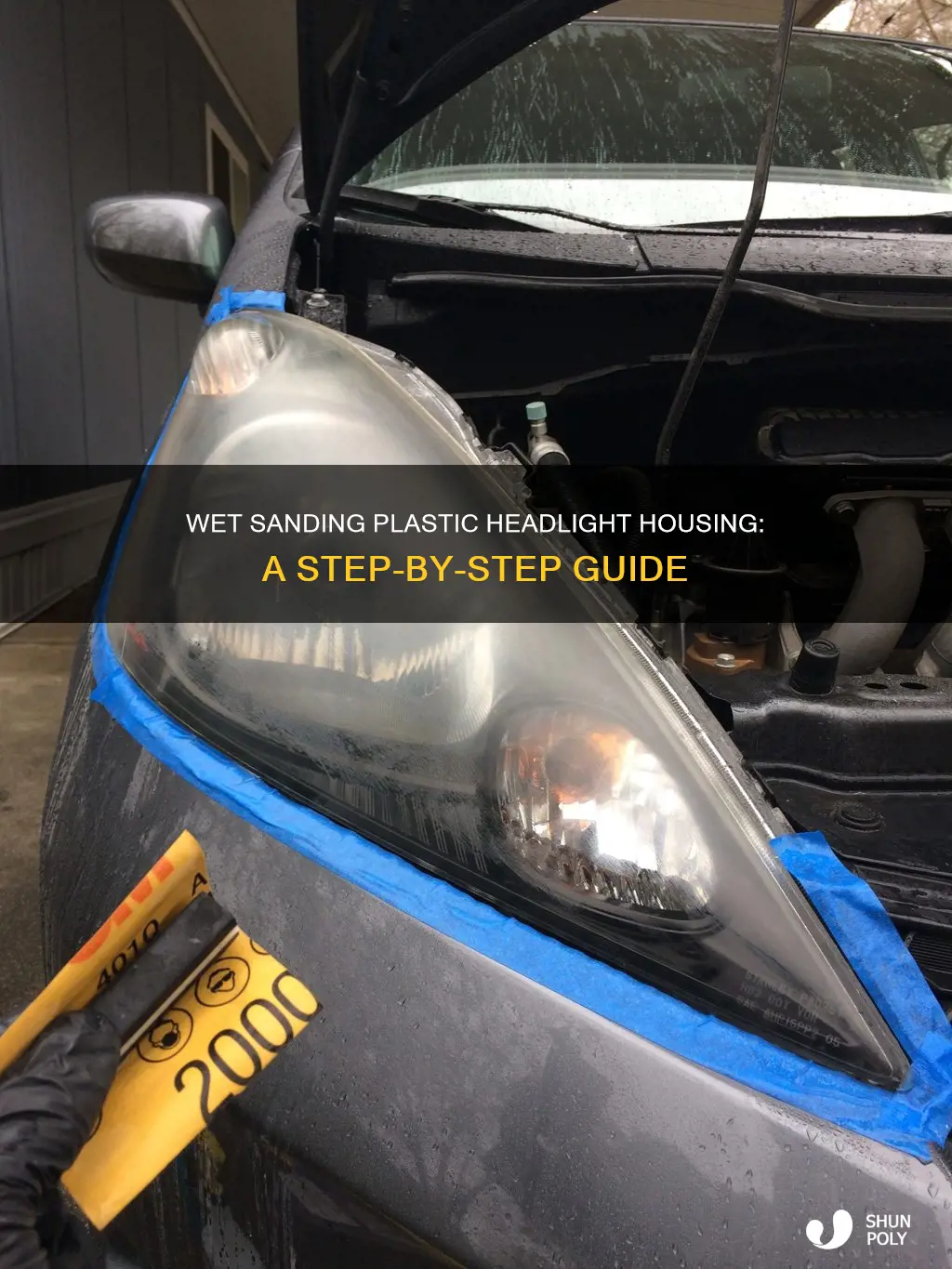 how to wet sand plastic headlight housing