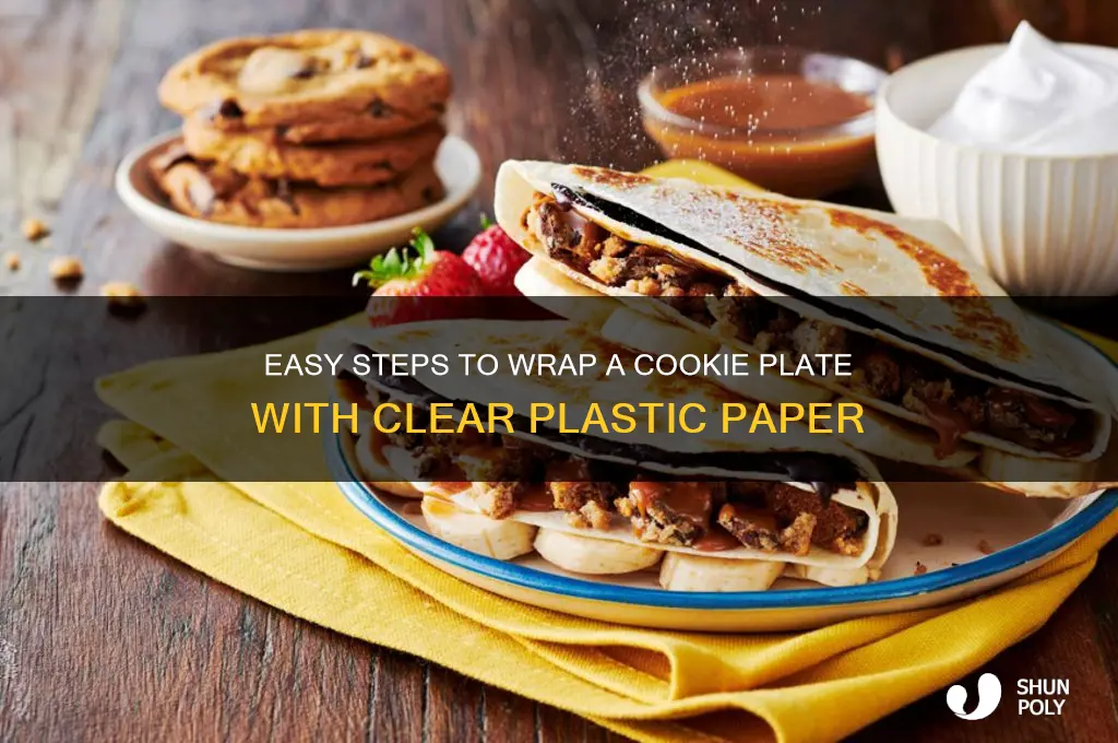 how to wrap cookie plate clear plastic paper