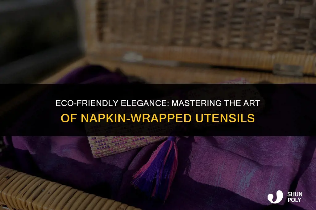 how to wrap plastic utensils in a napkin