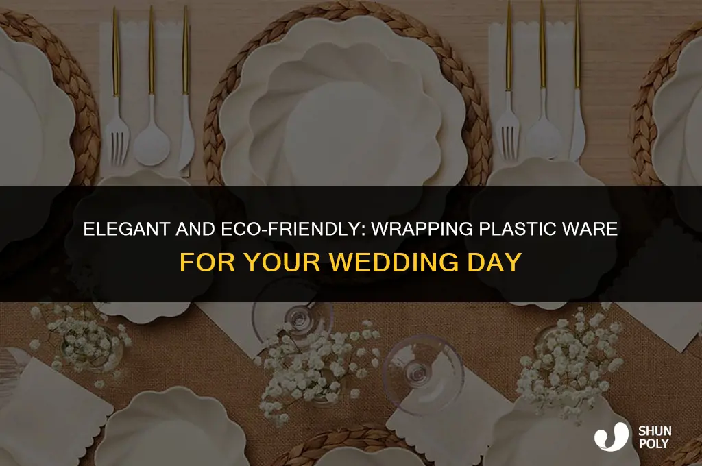 how to wrap plastic ware for wedding