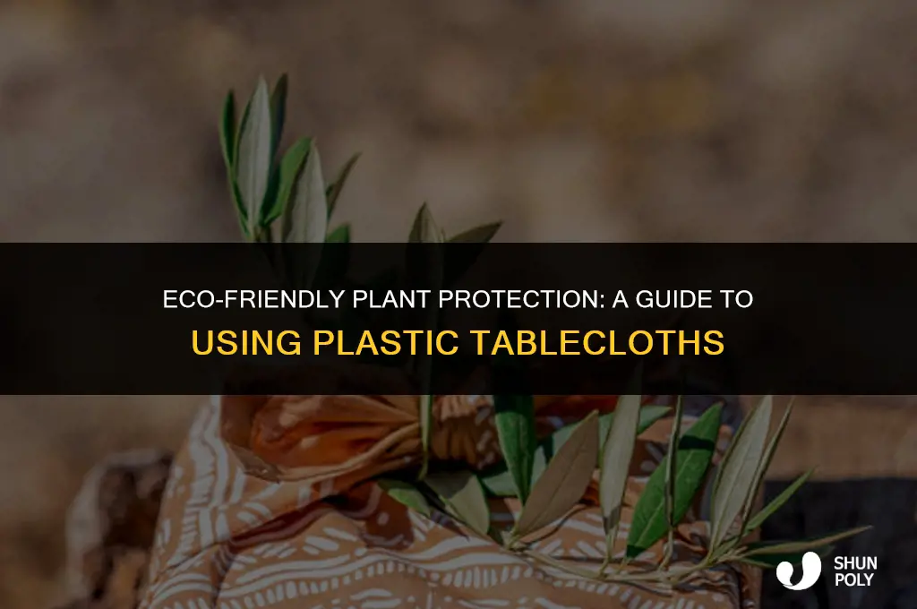 how to wrap small plant with plastic tablecloth