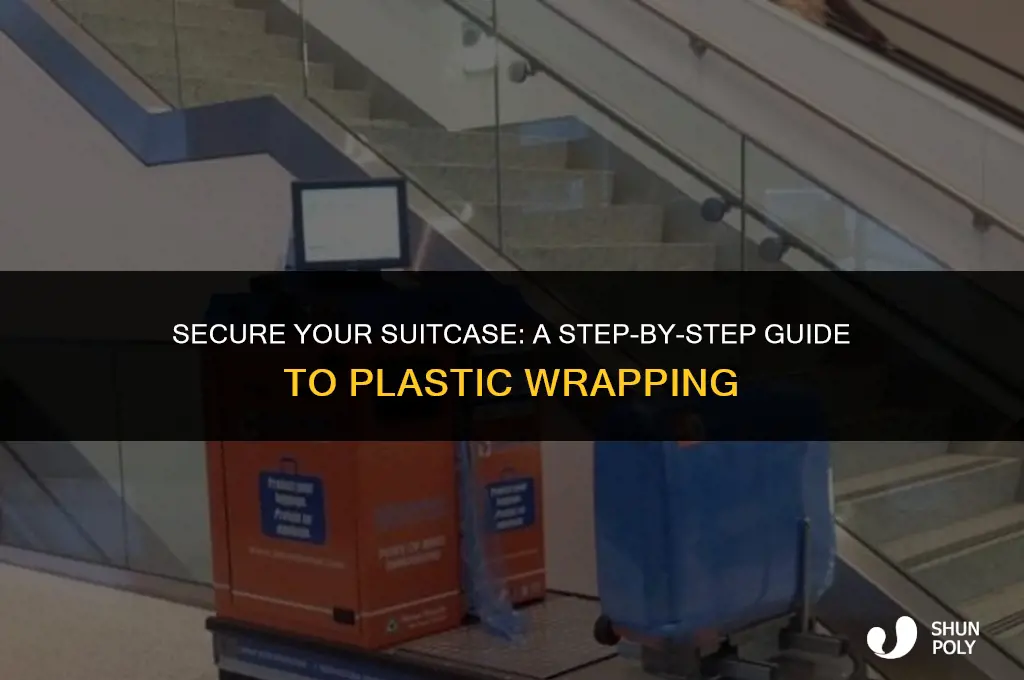 how to wrap your luggage with plastic