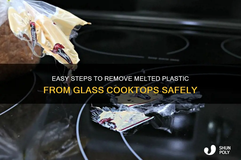 how tp remove melted plastic from glass cooktop