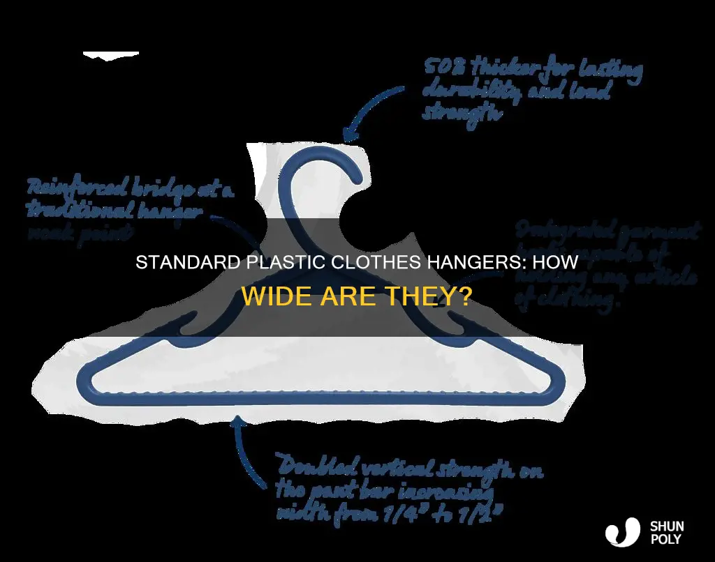 how wide are plastic clothes hangers standard
