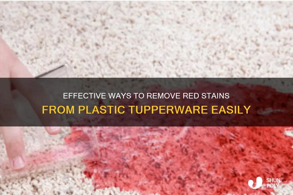 how yo get red stain out of plastic tupperware