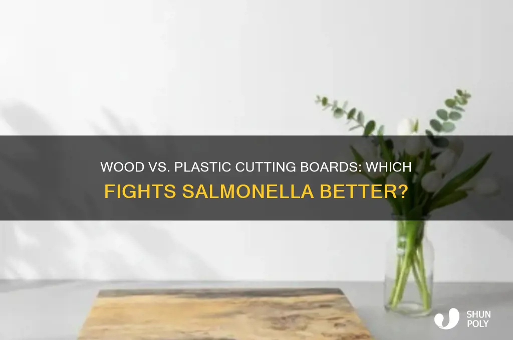 is a wood cutting board better than plastic salmonella