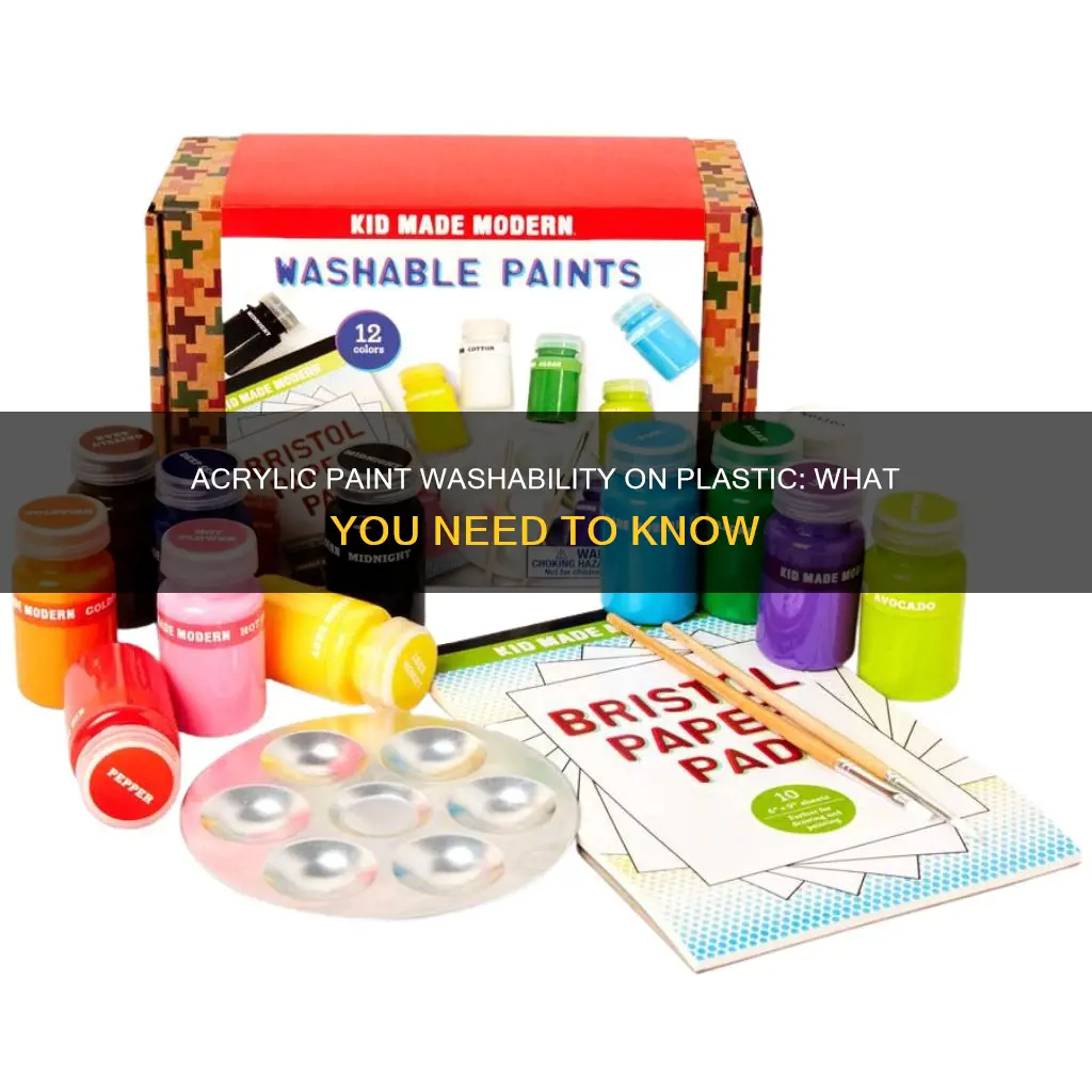 is acrylic paint washable on plastic