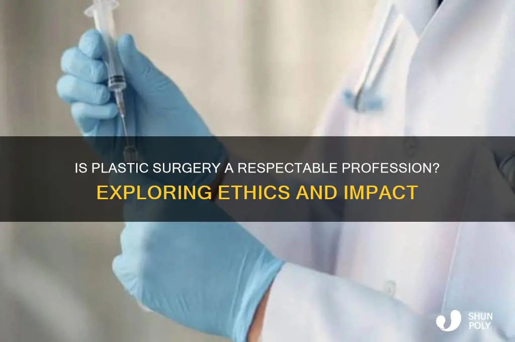 is being a plastic surgeon respectable