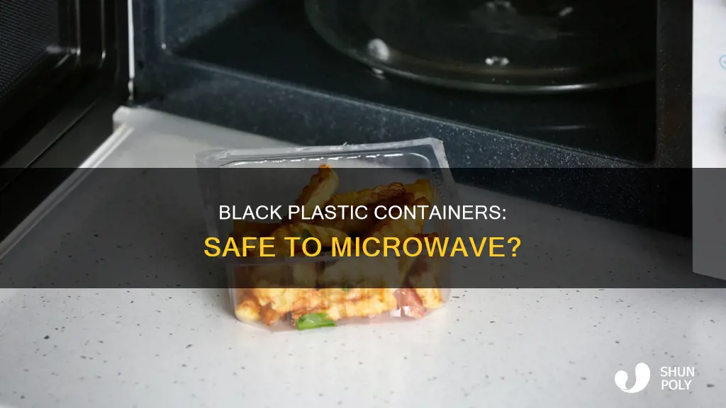 is black plastic container microwave safe
