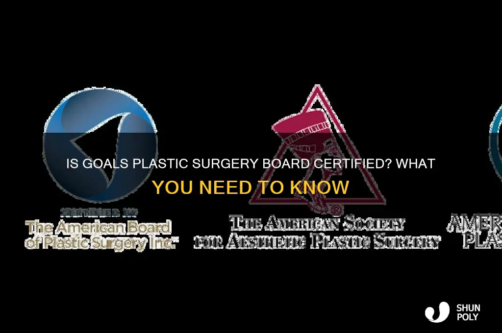 is goals plastic surgery board certified