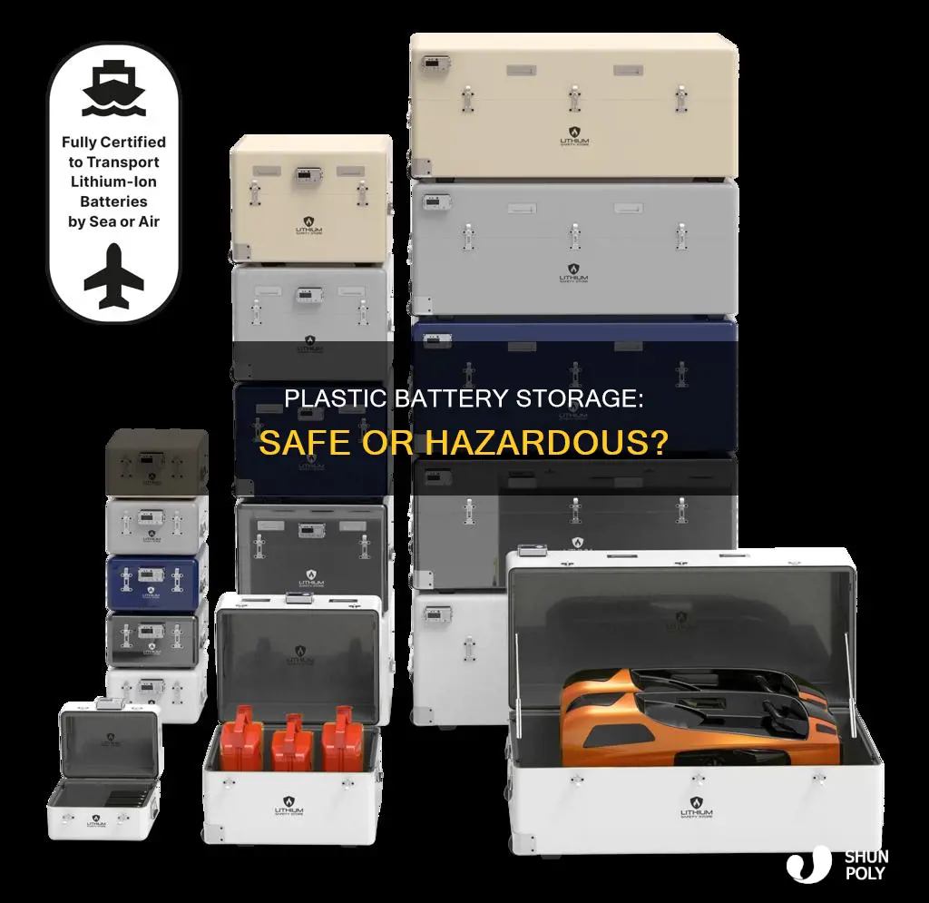 is it dangerous to store batteries in a plastic container