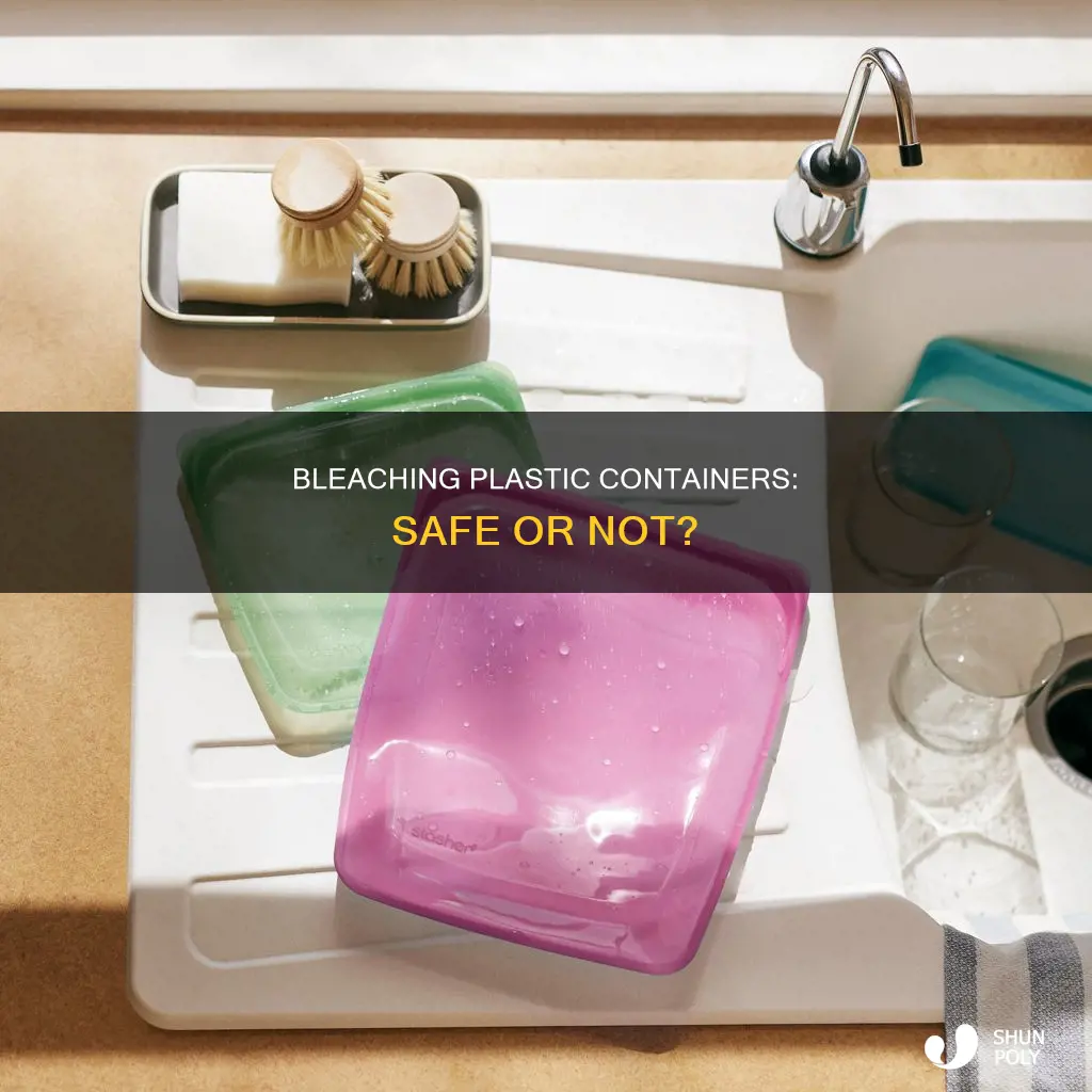 is it safe to bleach plastic food containers