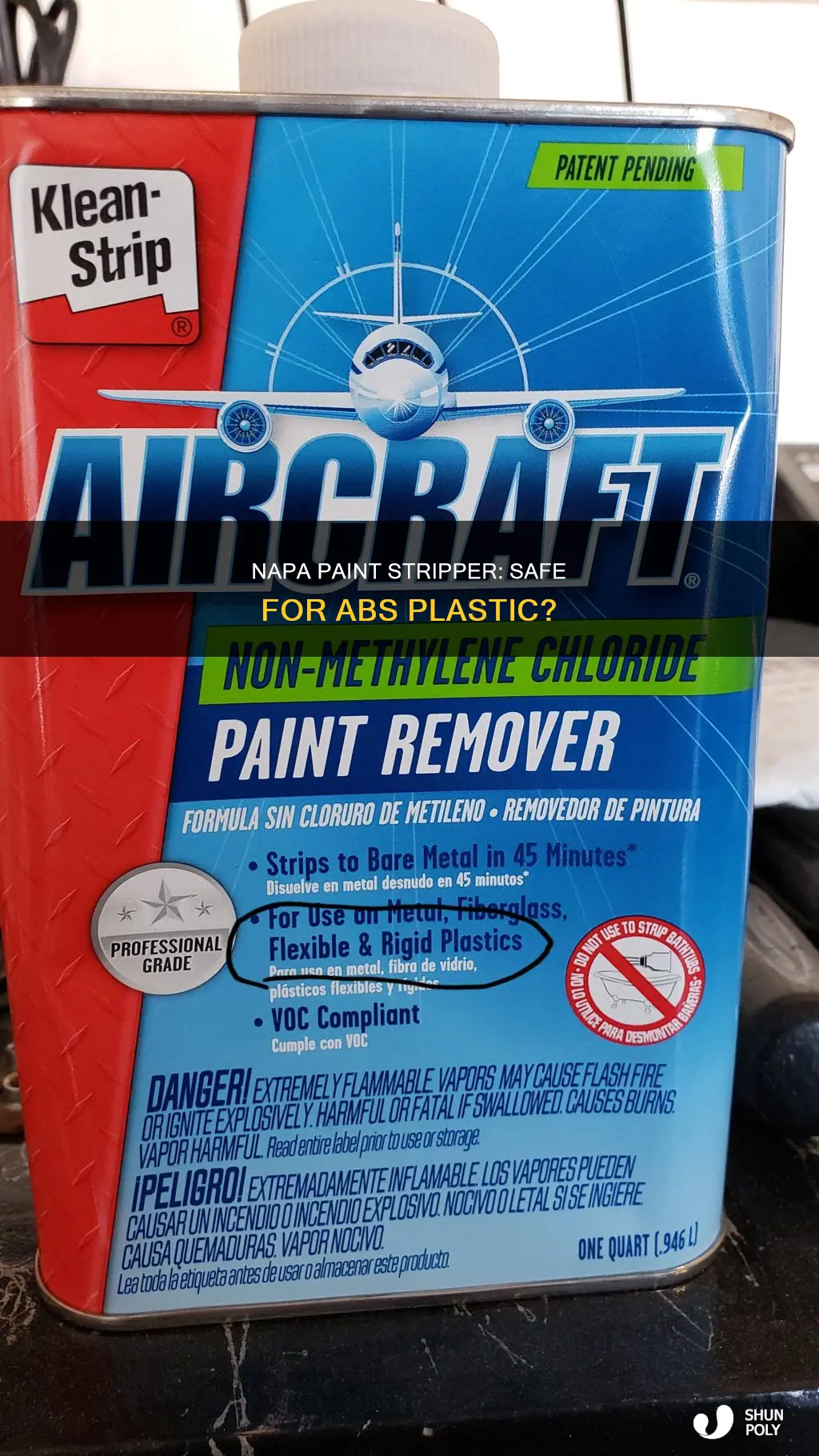 is napa paint stripper safe on abs plastic