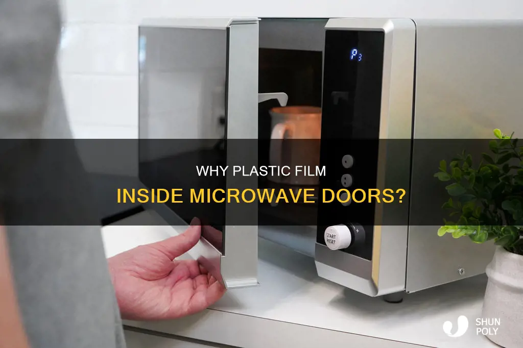 is plastic film inside microwave door