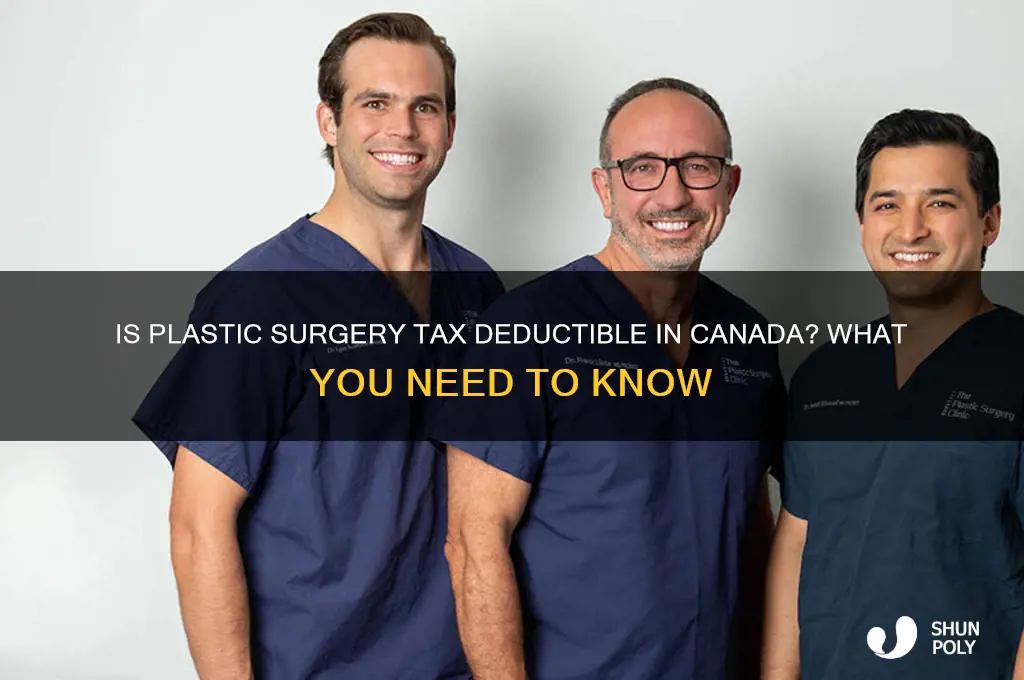 is plastic surgery tax deductible in canada