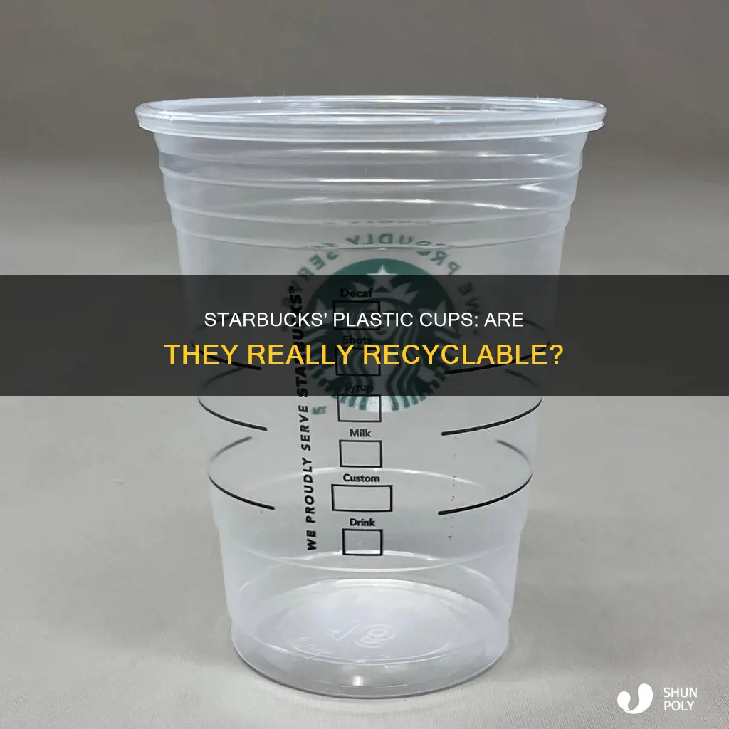 is starbucks plastic cups recyclable