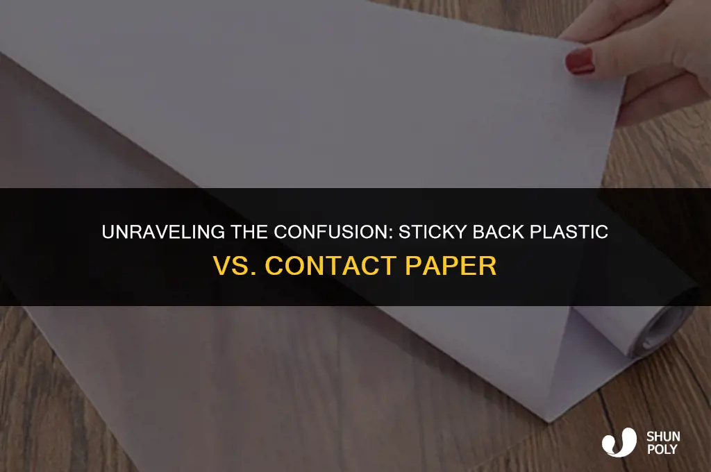 is sticky back plastic the same as contact paper