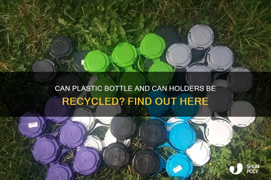 is the plastic that hgolds bottles & cans together recyclable