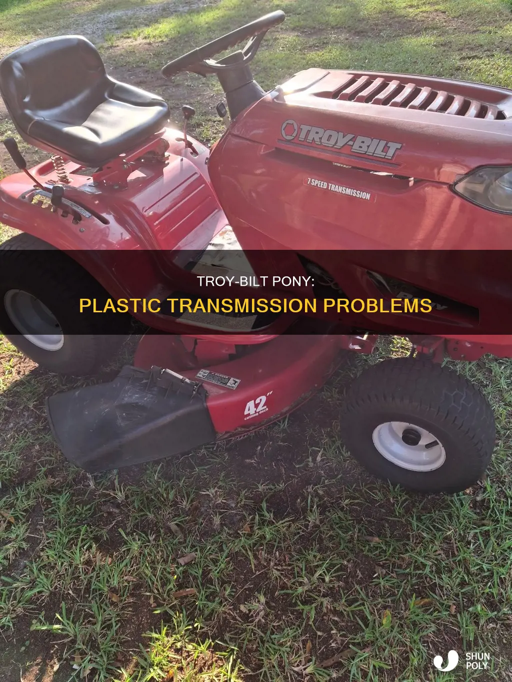 is transmission in troy bilt pony plastic
