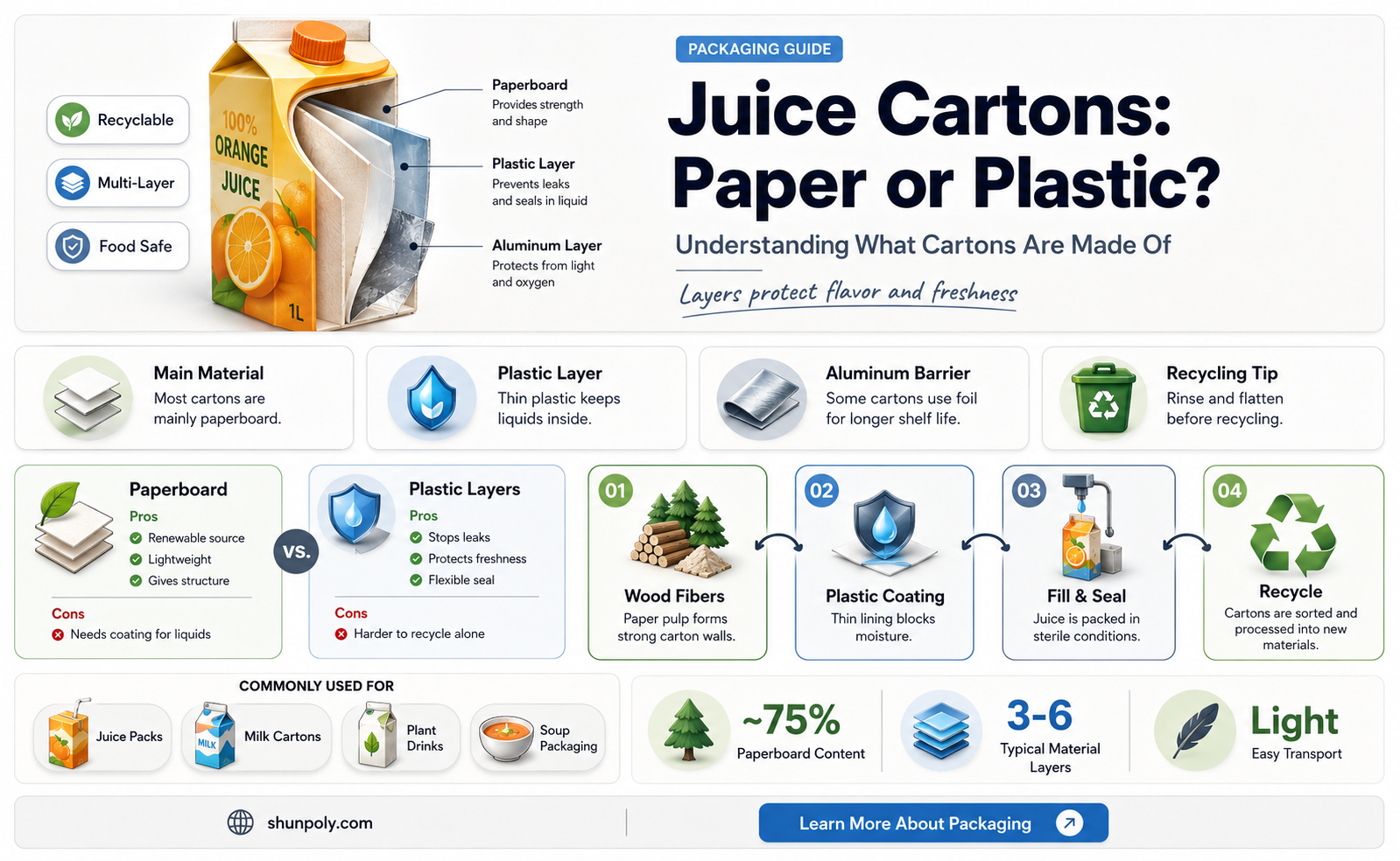 are juice cartons paper or plastic