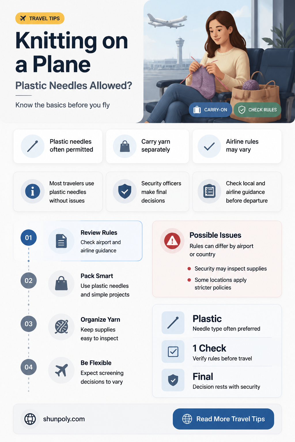 are plastic knitting needles allowed on airplanes