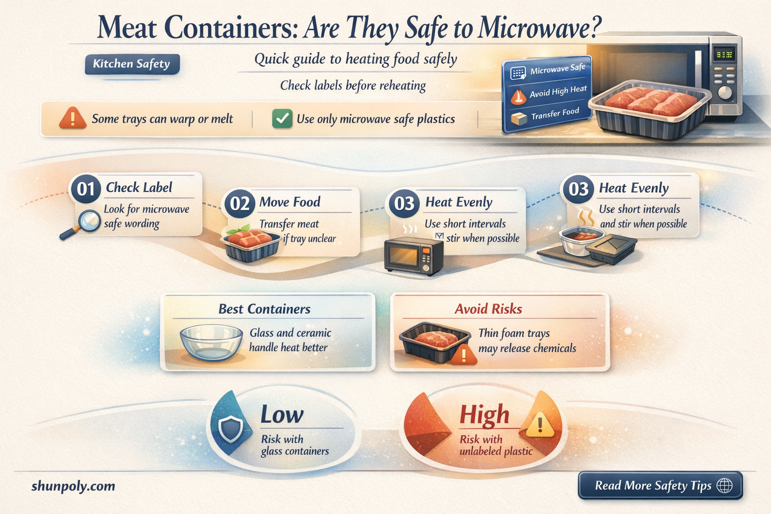 are plastic containers that hold meats microwave safe