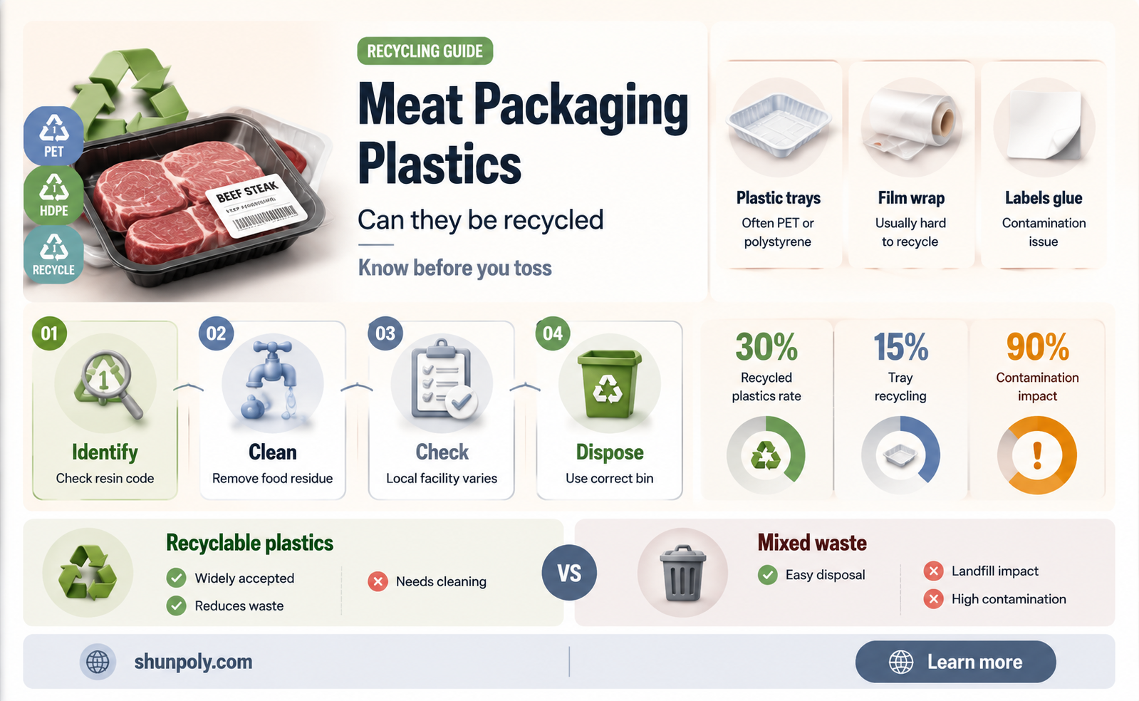 are plastic meat packaging recyclable