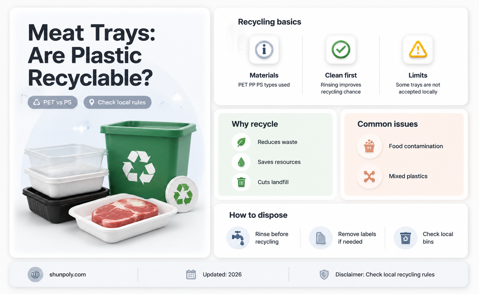 are plastic meat trays recyclable