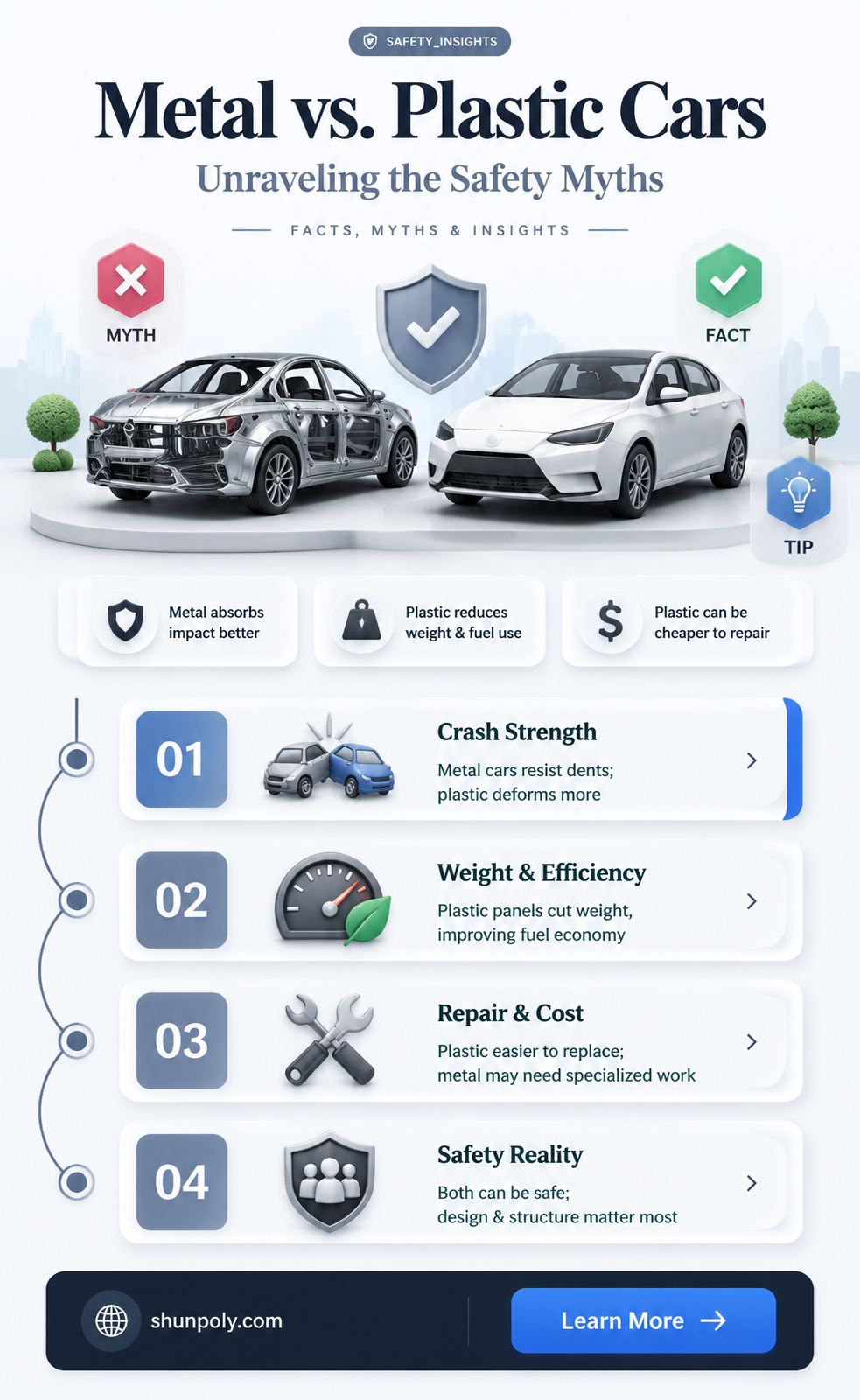 are metal cars safer than plastic cars
