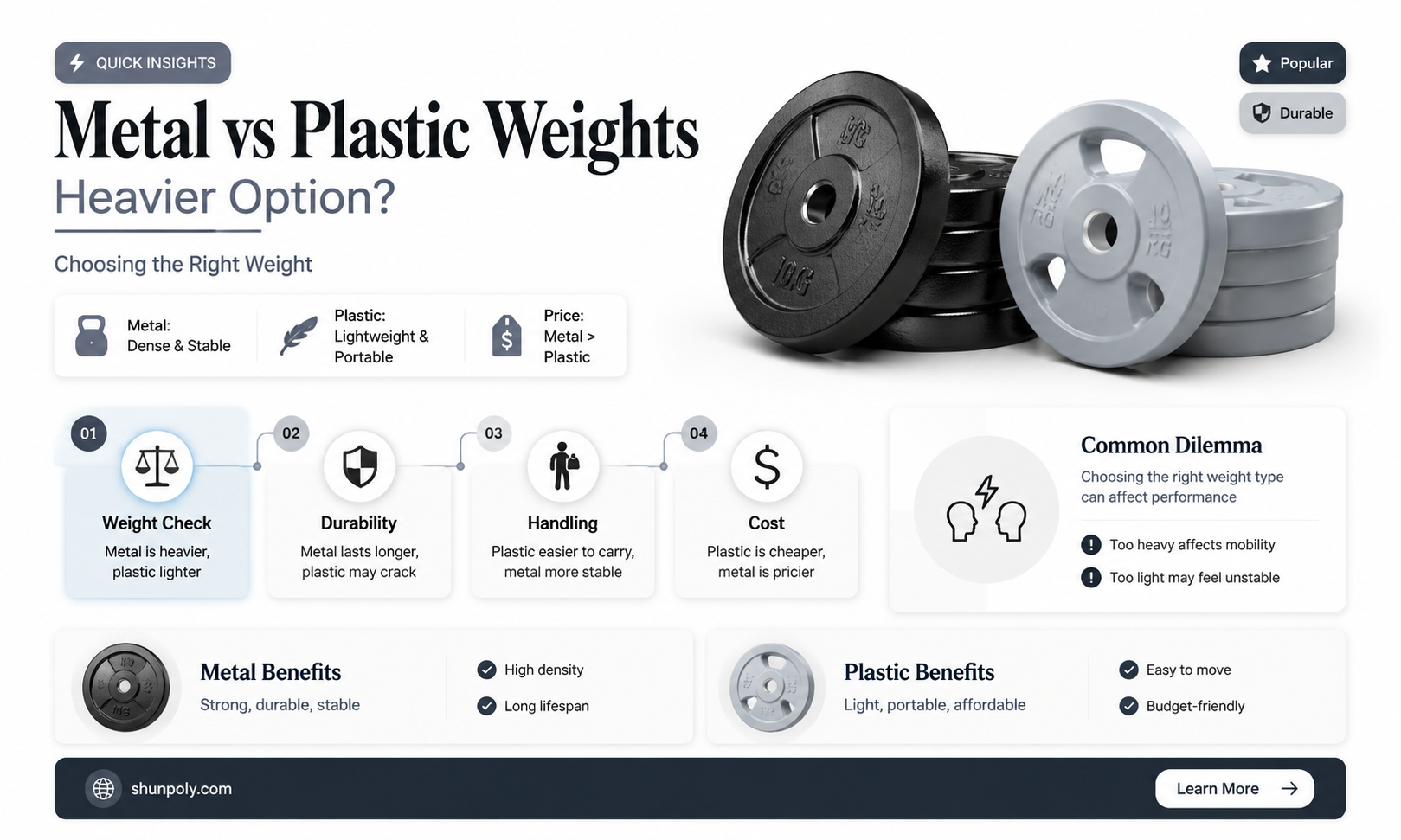are metal weights heavier than plastic