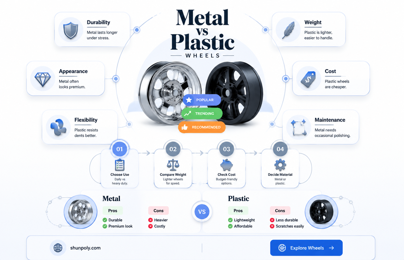 are metal spoke wheels stronger than plastic