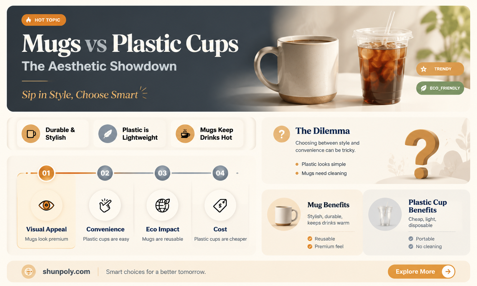are mugs more asthetic than plastic cups