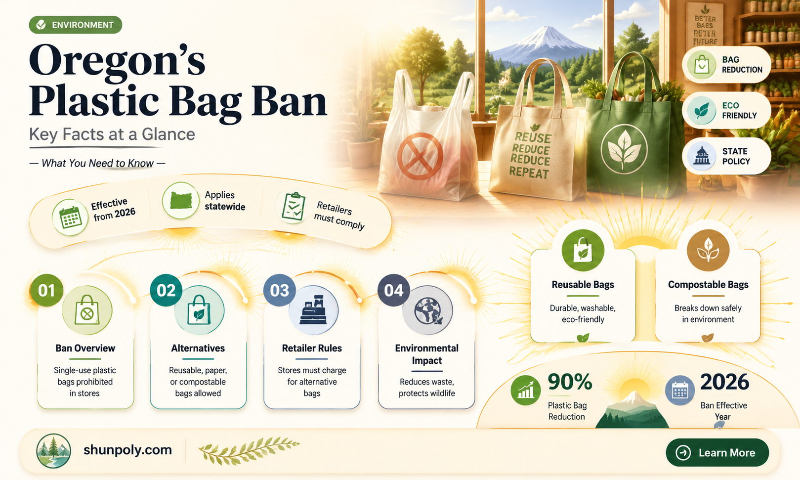 are plastic bags banned in oregon