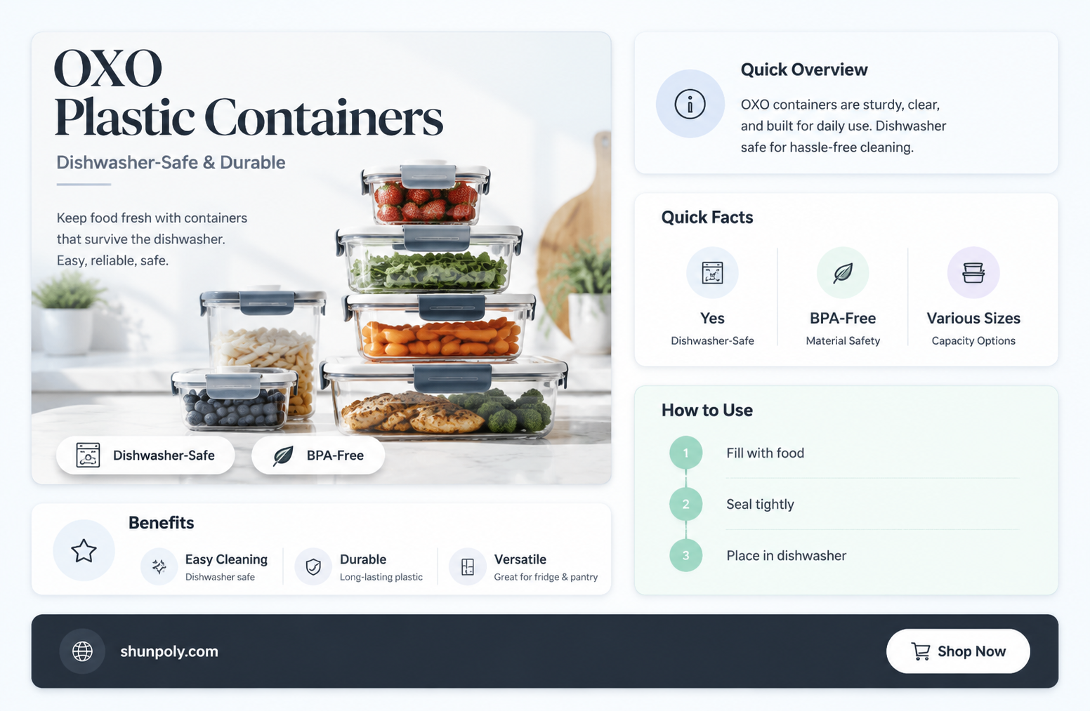 are oxo plastic containers dishwasher safe