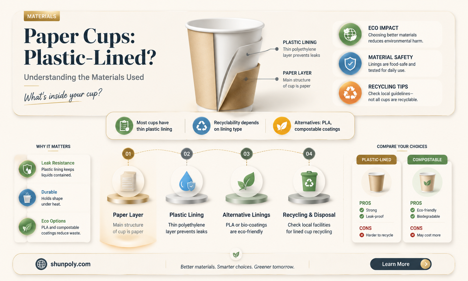 are paper cups lined with plastic