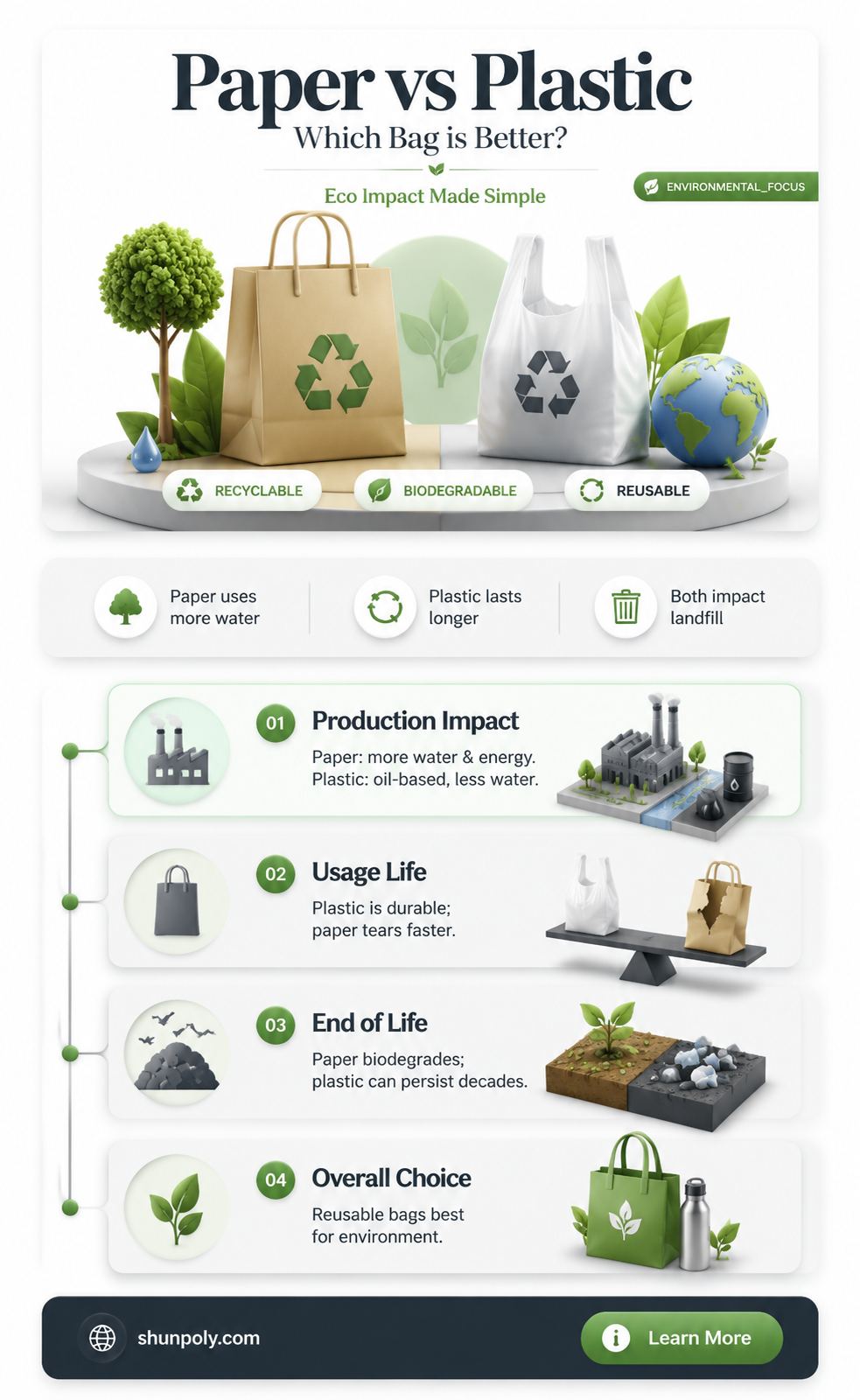 are papaer bags worse for the environment than plastic bags