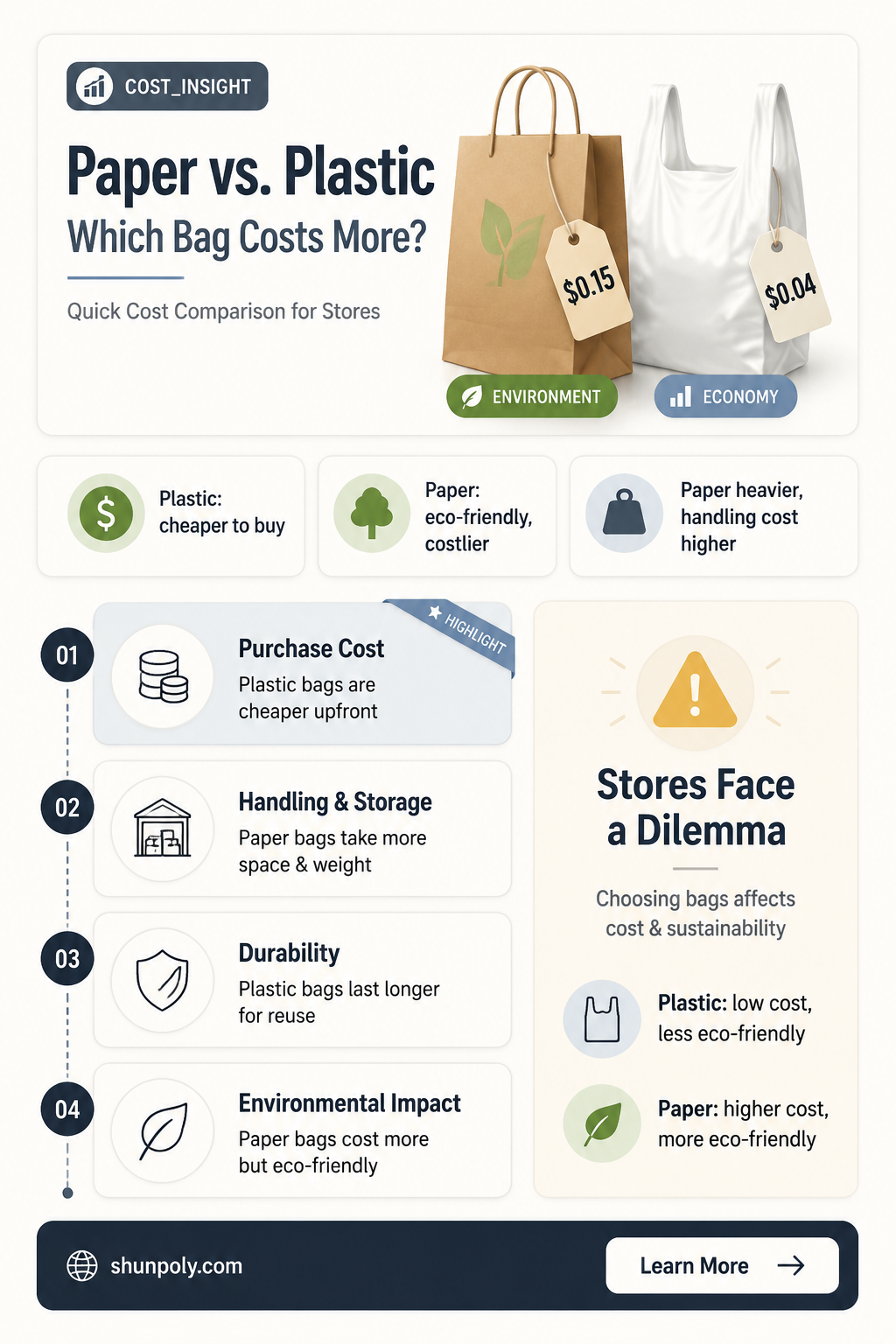 are paper or plastic grocery bags more expensive for stores
